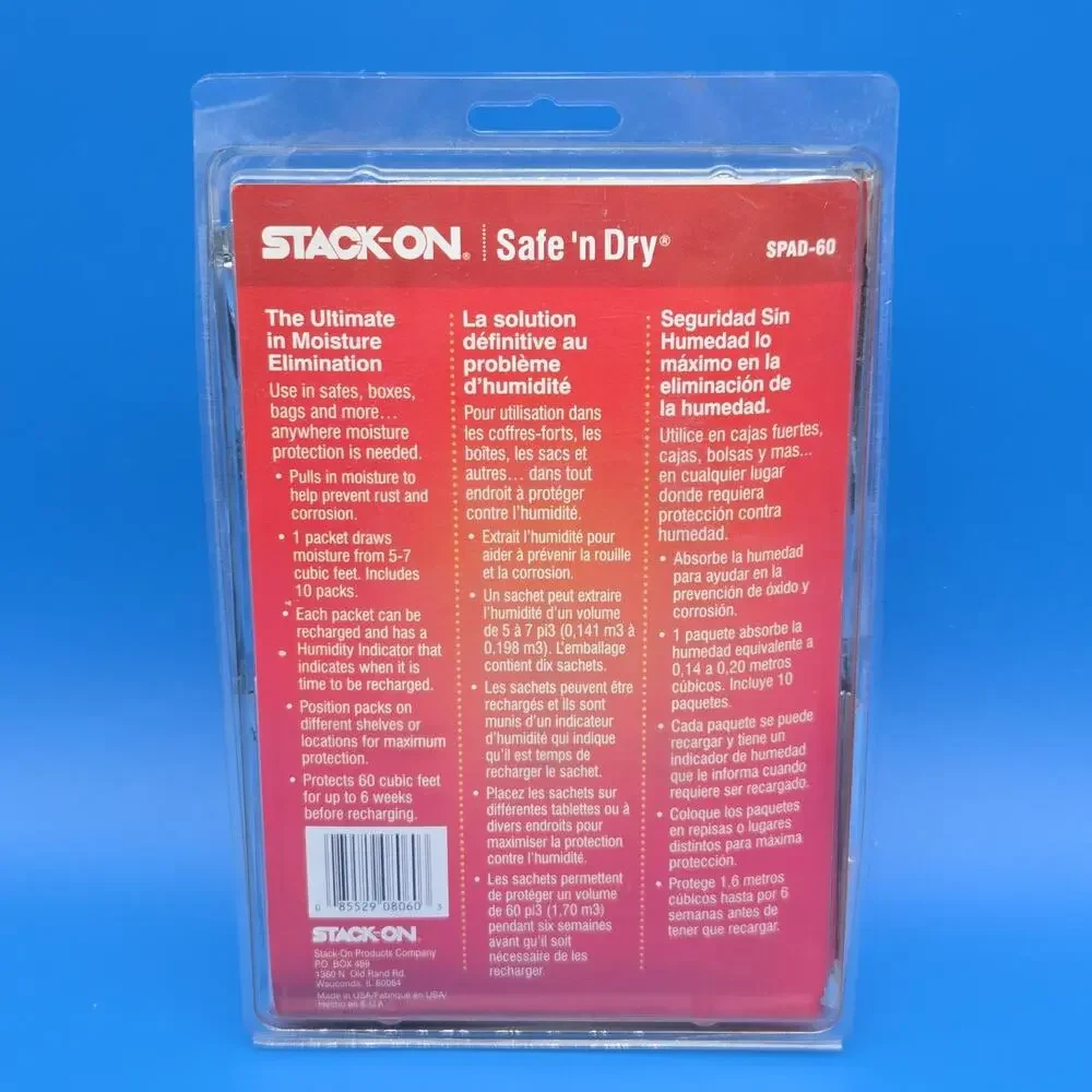 NEW Stack-On SPAD-60 Safe 'n Dry Desiccant Packets 10-Pack - Factory Sealed